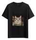 Women's T-Shirts Tshirt Muscle Freaks Meme Style Angry Cat_ecoleips.com
