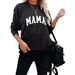 Women's Clothing Large Size Sweatshirt Round Neck Letter Loose Top Female Color Pattern_ecoleips.com