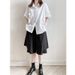 Black Women's Pants In Japanese Yamamoto Dark Style, Double-layer Shorts, Casual Mid-length Trendy Cool Wide-leg Pants,_ecoleips.com