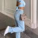 Women's Clothing High Waist Comfortable Loose Wide Leg Jeans Women's Slim Hole Casual Trousers_ecoleips.com