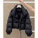 2025 New For Women Winter Short Korean Style Unique Irregular Coat Design Loose Thickened Cotton Padded Jacket Trendy_ecoleips.com