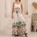 Women's Clothing Boho Printed Palazzo Pants – Flowy Wide-Leg Trousers For Women (White, S-XL)_ecoleips.com