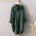 Women's Clothing New Women's Casual Solid Color Shirt Autumn Cotton And Linen Cardigan Double Pocket Long Sleeved Top_ecoleips.com