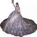 Heavy Industry Design Elegant Tail Sweet Fashion Glitter Wedding Dress_ecoleips.com