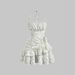 European And American Style Halter Neck Lace-up Sexy Floral Ruffle Waist-cinching Dress With Straps For Women_ecoleips.com