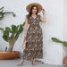 Women's Clothing The High Elastic V Neck Knitted Leopard Print Large Size Dress Sexy Slim Waist Casual Long Skirt_ecoleips.com