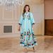 Verve Muslim Clothing Dubai Turkey Abaya Women's Printed Dress_ecoleips.com