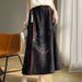Heavy Embroidery Chinese-style Women's A-line Long High-end Elegant Horsehair Skirt, New National-style Acetate Satin_ecoleips.com
