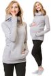 Maternity Nursing Hoodie - Winter Fleece-Lined Long Sleeve Pullover With Half-Finger Openings | Comfortable & Stylish_ecoleips.com