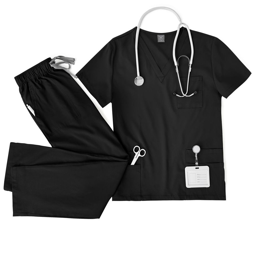 Women's Clothing Meoexin Nurse Uniform V Neck Suit Casual Thin Double Layer Pocket Quick Drying Doctor Hand Washing Clothes Hand Washing Clothes_ecoleips.com
