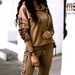 2026 Spring European And American Foreign Trade Hot Sale Fashion Casual Solid Color Striped Two-Piece Tracksuit_ecoleips.com