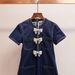SP Home Women's Denim Dress - Short Sleeve Round Neck With Bow & Pocket, Spring Summer Casual Dress_ecoleips.com