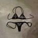 Women's Sexy Two Piece Bikini Set Dark Lace up Punk Beach Style European American Fashion Printed Swimwear_ecoleips.com