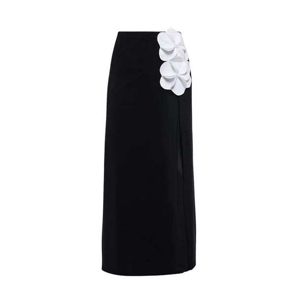 Women's Clothing Swimsuit New 3d Flower Tube Top Black And White Contrast One Piece Swimsuit Female_ecoleips.com