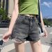 Women's Clothing High-Waisted Slimming Denim Shorts Trendy Ins Style Wide Leg Ripped A-Line Hot Pants Spring/Summer Fashion_ecoleips.com