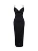 Women Spaghetti Strap Maxi Dress Square Neck Sequin Fitted Slit Bodycon Dress Sexy Spring Summer Party Club Evening Dress_ecoleips.com