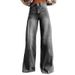 Cross-Border Foreign Trade Women's Plus Size Denim Hot-Selling 3D Printed Casual Wide-Leg Flared_ecoleips.com