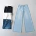 American Style INS Hot Girl Low Waist Loose Slimming Wide Leg Jeans Women Washed Versatile Denim Flared Floor-Length_ecoleips.com