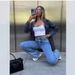 Women's Flared Denim Jeans – Trendy Wide-Leg Cotton Pants For Autumn Classic Washed Blue Hue_ecoleips.com