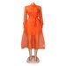 D3324 Plus Size Sexy Mesh Fashion Tie Shirt Dress Camisole Two-Piece Set_ecoleips.com