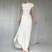 Women's sexy waist twisted slit short sleeve dress_ecoleips.com