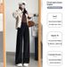 Chenille Wide-Leg Pants For Women, Autumn And Winter, Fleece-Lined, Thickened, New Style, Straight-Leg Suit Pants,_ecoleips.com