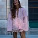European And American 2026 Women's Models, Autumn And Winter Fashion Strap-on Cotton-padded V-neck Pink Sweet Floral Horn-sleeved Jacket_ecoleips.com