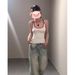 American Spicy Girl Letter Racerback Camisole For Women Summer Outerwear Design Sense Slim Fit Vacation Style Sleeveless_ecoleips.com
