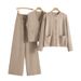 Women's Clothing Leg Pants Sweater Vest Three Piece Suit Women's Spring And Autumn New Vest Knitted Cardigan Suit_ecoleips.com