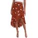 Real Shot Of European And American Spring/summer Casual Floral Asymmetric Ruffle Midi Skirt. Independent Foreign Trade_ecoleips.com