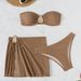 Women's Clothing Double Fabric 3 Piece Bikini Set With Apron Sexy Swimwear Fashion_ecoleips.com