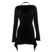 Summer Halter Neck Bodycon Dress For Women Style Long Sleeve Backless Slim Fit Fashion Temperament Hot Solid Color_ecoleips.com