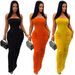 Women's Sexy Strapless Pleated Bodycon Dress Solid Color Cross Border Fashion for European And American Markets_ecoleips.com