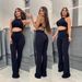 New Waffle Texture Sexy Strap High Waist Fashion Casual Long Pants Set For Women_ecoleips.com
