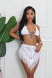 YM53035 Women's Handmade Crochet Hollow Tassel Strapless Sexy Short Dress Two-Piece Set_ecoleips.com