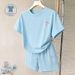 Women's Summer Sports Casual Set Sweet Stylish Loose Fit Short Sleeved Top with Pony Head Embroidered Design_ecoleips.com