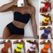Women's Clothing Solid Color High Waist Bikini Swimsuit For Women Sexy Split European And American Style Belly Covering_ecoleips.com