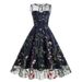Amazon Heavy Embroidered Dress Sleeveless round Neck Elegant Skirt Cross Border Europe & America 50S Style 8065_ecoleips.com