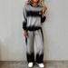 Women's Long Sleeve round Neck Top Slit Design Casual Solid Color Autumn Winter Hot Selling Suit_ecoleips.com