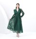 Women's Clothing Spring Waist Heavy Embroidery V Neck Lantern Sleeves Single Breasted Long Skirt_ecoleips.com