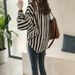 Women's Loose Plus Size Striped Shirt Women's Long Sleeve Top Thin Jacket Wholesale_ecoleips.com
