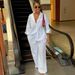 Women's White Loose Fit Lapel Shirt & Wide Leg Trousers Set – Elegant Office Suit, Business Casual Outfit (S-2XL)_ecoleips.com