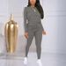 Aria Basics Aria Basics European American Cross-border Independent Website Casual Sports Suit, Women's Round-neck Long-sleeve Striped Top And_ecoleips.com