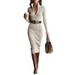 Elegant Lady Long Sleeved Dress Style Waist Cinching High End Early Autumn Women's Fashion_ecoleips.com