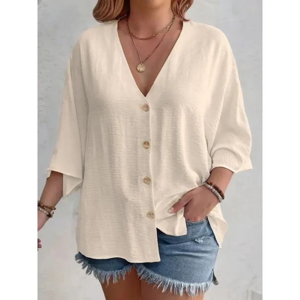 Spring/Summer Women's V-Neck Collar Buttoned Cardigan With Ice Silk Embroidery And Pure Color Long Sleeves_ecoleips.com