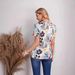 Floral Print U-Neck Short Sleeve T-Shirt For Women, Soft Breathable Casual Tee, Loose Fit Daily Top Comfortable U-Neckline_ecoleips.com