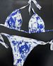 2026 Women's Swimsuit Fashion Silk Star Same Style Seaside Pool Printed High Waist Strap Bikini_ecoleips.com
