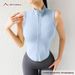 European And American Style Sports Slim Fit Sleeveless Running Yoga Wear Zipper Vest Fitness_ecoleips.com