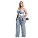Women's Clothing ZQS10229 Hot sale sexy fancy chest wrap large size printed jumpsuit nightclub outfit_ecoleips.com