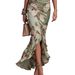 Summer New V Neck Slim Fit Long Dress 2026 European And American Style Printed Ruffled Maxi Elegant Cross Border_ecoleips.com